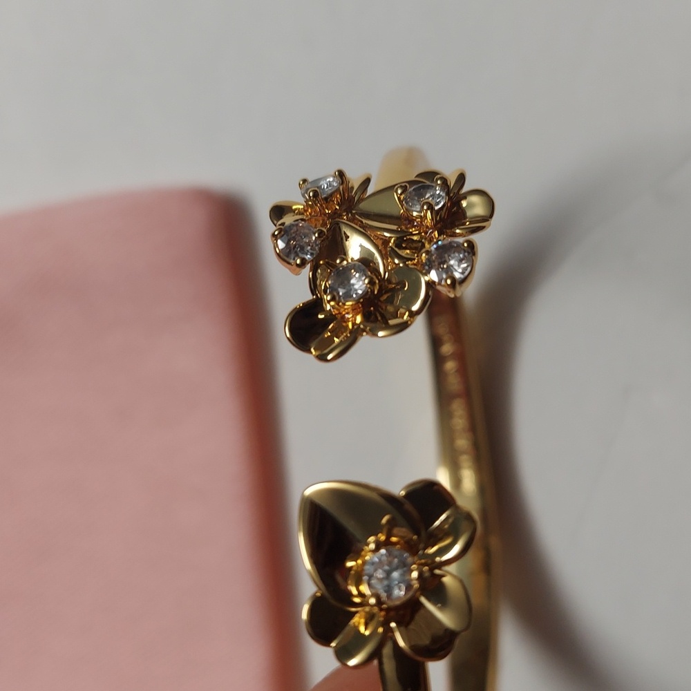 kate spade new yorkGold-Tone Precious Pansy Cuff Bracelet - Picture 7 of 8